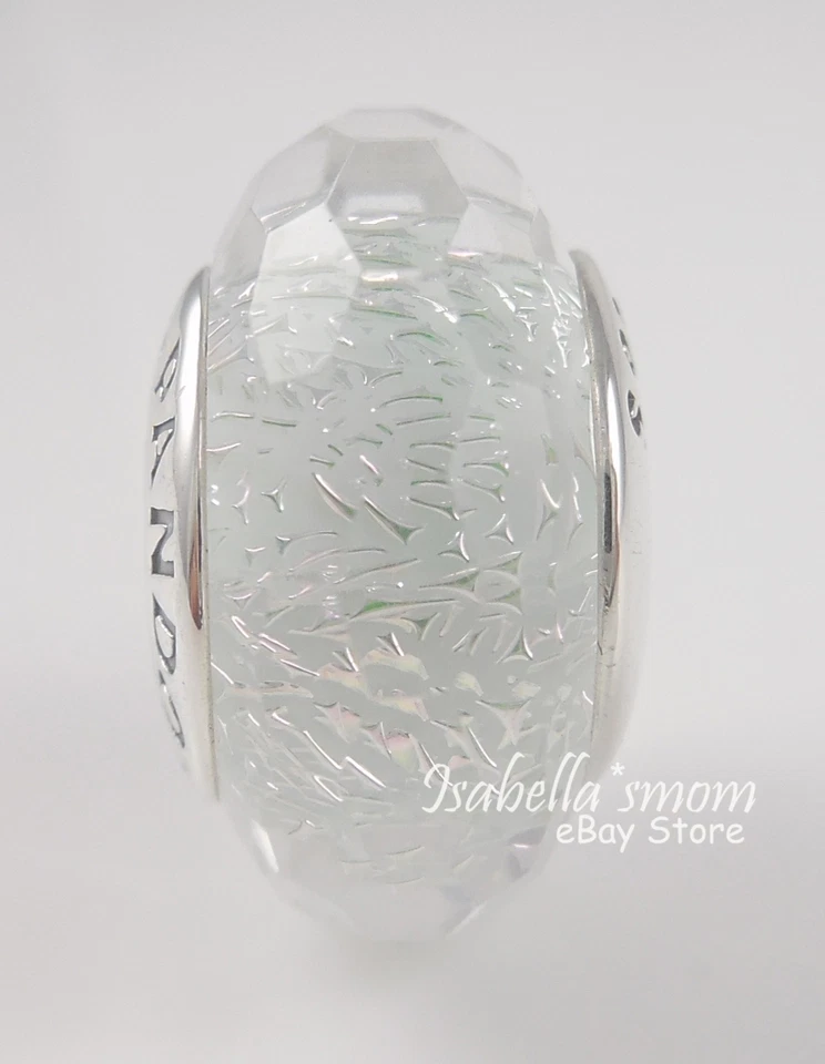Congelato Mint Shimmer Originale Pandora Argento/Bianco Murano Vetro Ciondolo / - Immagine 2 di 3