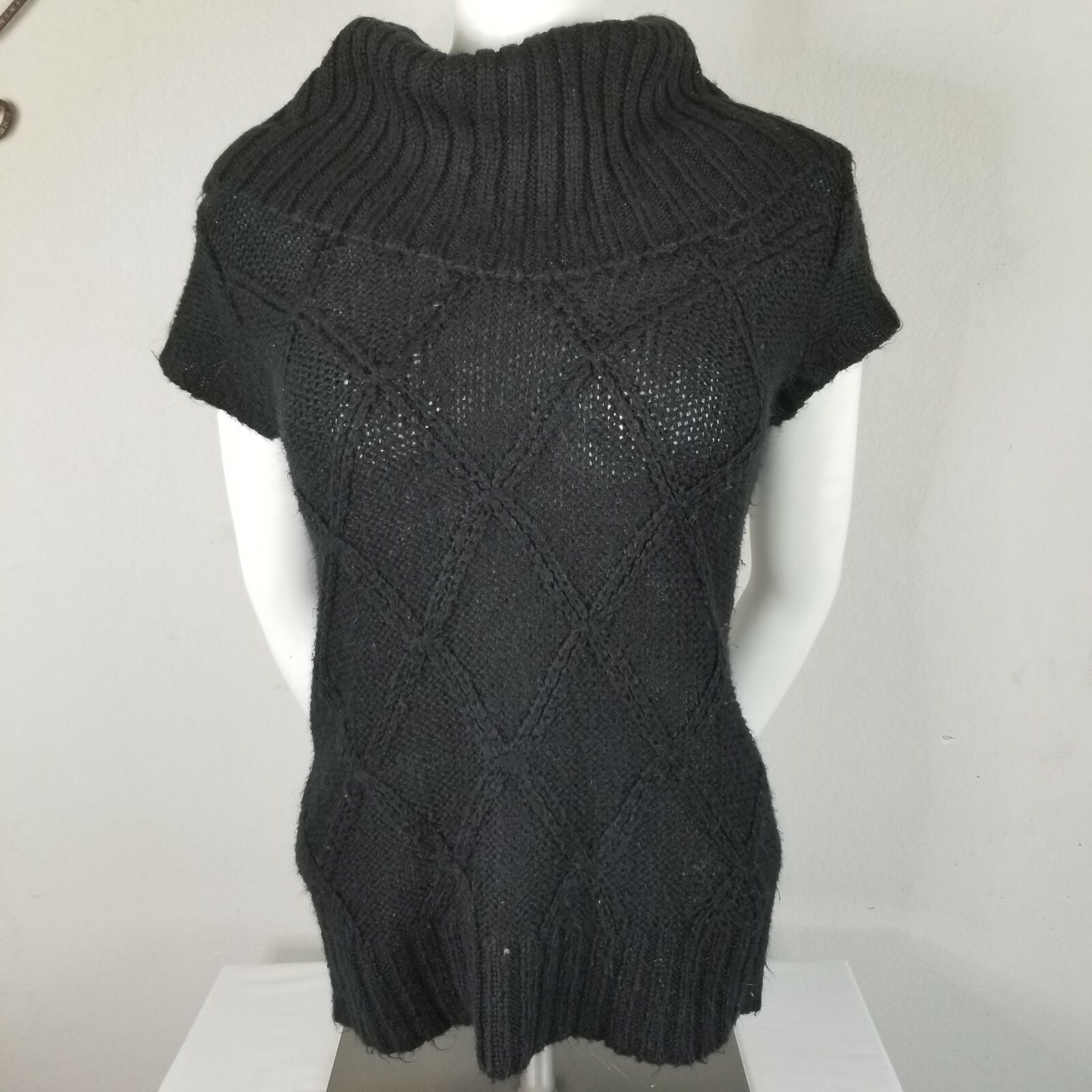 La Classe Couture Black Acrylic Cowl Neck Sweater - image 1