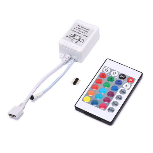 LED RGB Controller 24 Key IR Remote DC12V Dimmer Control Box For LED Strip Light - Photo 1/10