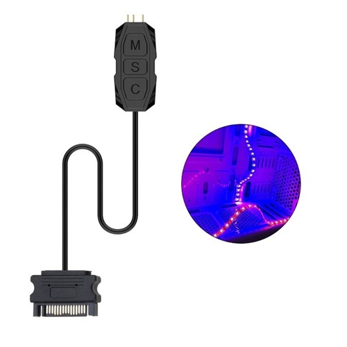 Computer ARGB Light Adapter 5V 3pin ARGB / 12V 4pin RGB Motherboard Fan Control - Photo 4/10