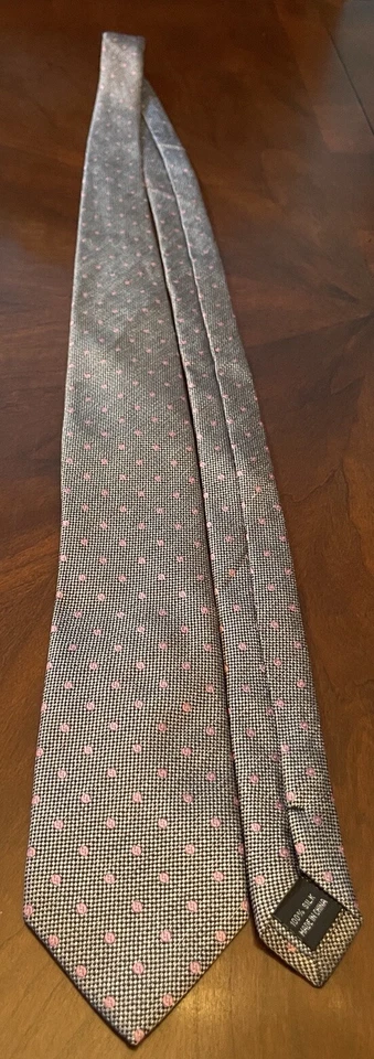 Corbata de cuello Egara gris rosa 100 % seda para hombre hecha en China Foto 3 de 4