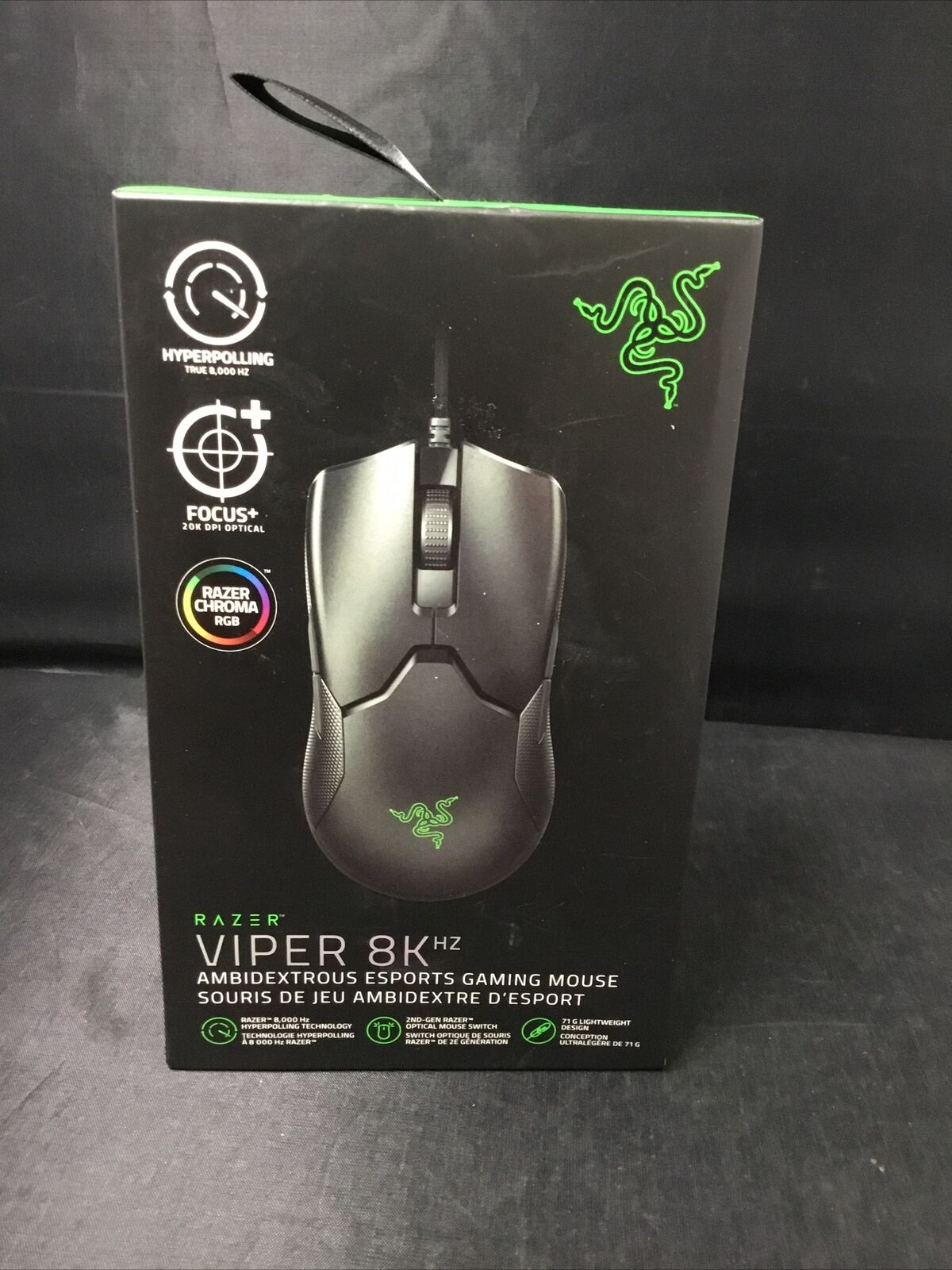 Razer Viper 8KHz Wired Optical Gaming Mouse with Chroma RGB Lighting - Black NEW
