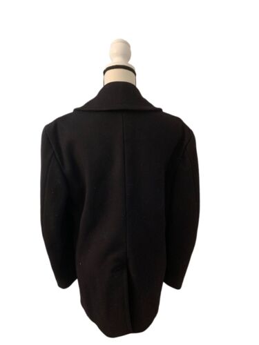 1967 Vintage Vietnam Wool Kersey Double-Breasted Peacoat Men’s 36R Black USA 60s - Picture 5 of 12