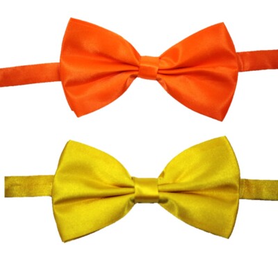yellow clip on bow tie