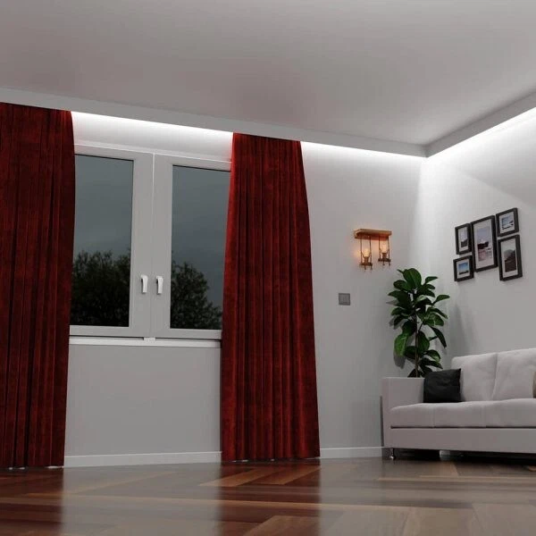 Gardinenblende Blende Gardinenschie Weiß 12x3,4 cm MK-12 Modern Wasserfest 100cm - Bild 3 von 4