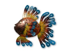 Garden Wall Art Metal Tropical Fish Garden Ornament - Bronze Face