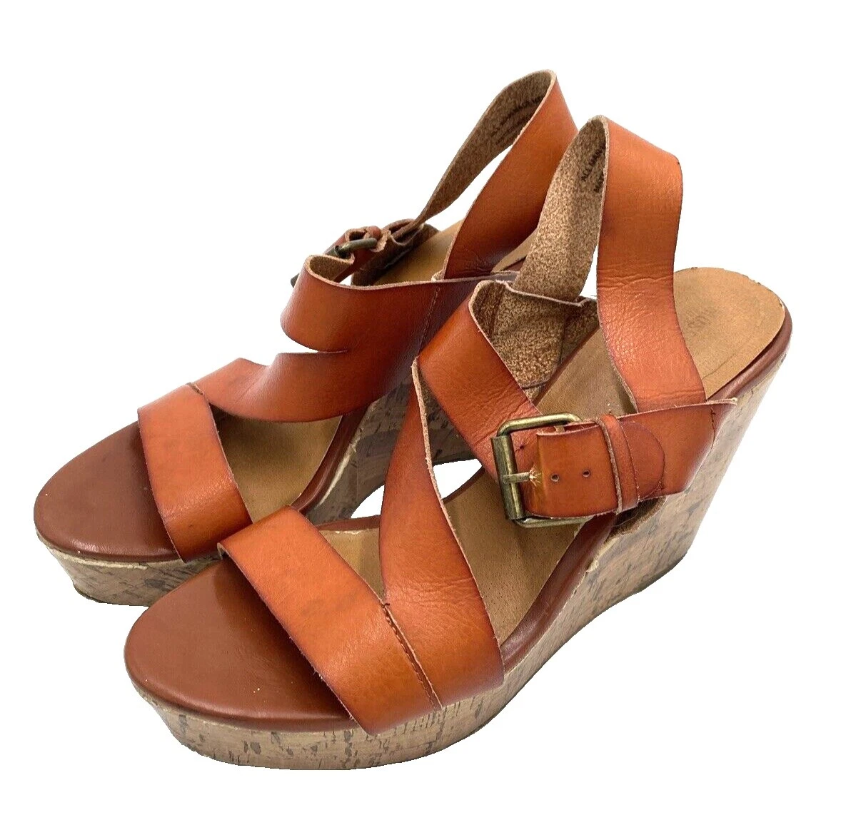 Sandálias femininas casuais superiores de couro Mossimo