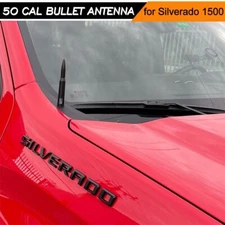 BULLET ANTENNA 50 CAL BLACK FLAG for CHEVY GMC TRUCK SUV SILVERADO SIERRA DENALI