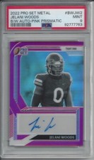 2022 Leaf Pro Set Metal B&W Auto Prizmatic Pink #BW-JW2 Jelani Woods - PSA 9
