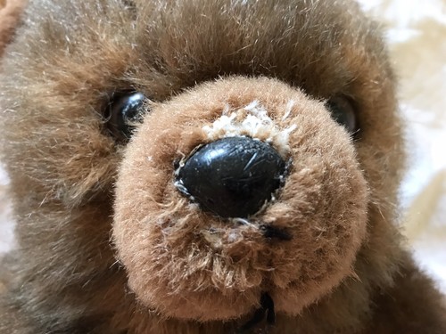Vintage Gina Brown Teddy Bear ~ Soft 13" Plush Stuffed Animal Toy ~ Needs Repair - Picture 6 of 8