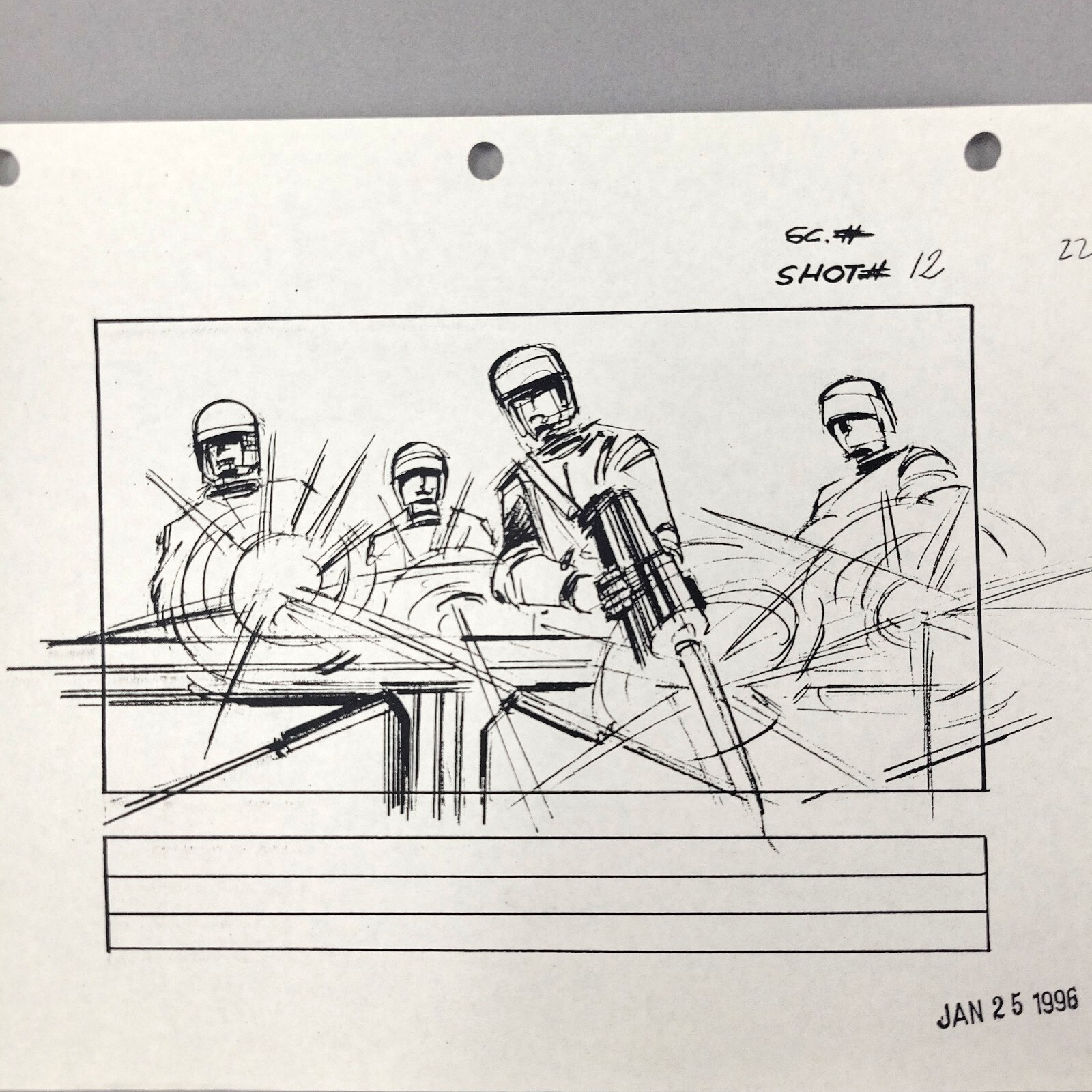 Image 2 of Starship Troopers - Production Used Storyboard, Soldiers Firing on Bugs, COA