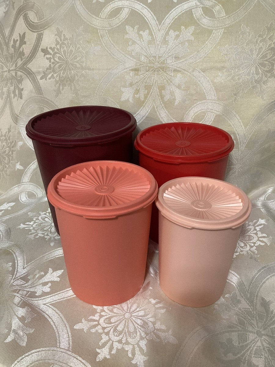 Tupperware Vintage Decorator Canister Set of 4 Servalier Seal | eBay