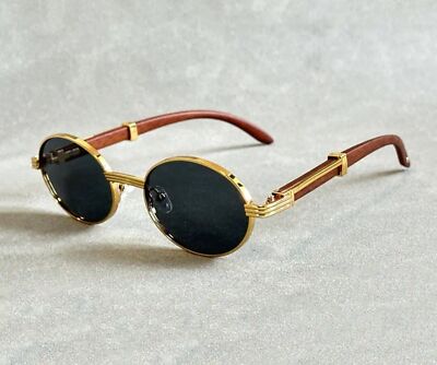 Vintage Round Luxury Sunglasses Women Men Small Frames Oval Sun Glasses Female C