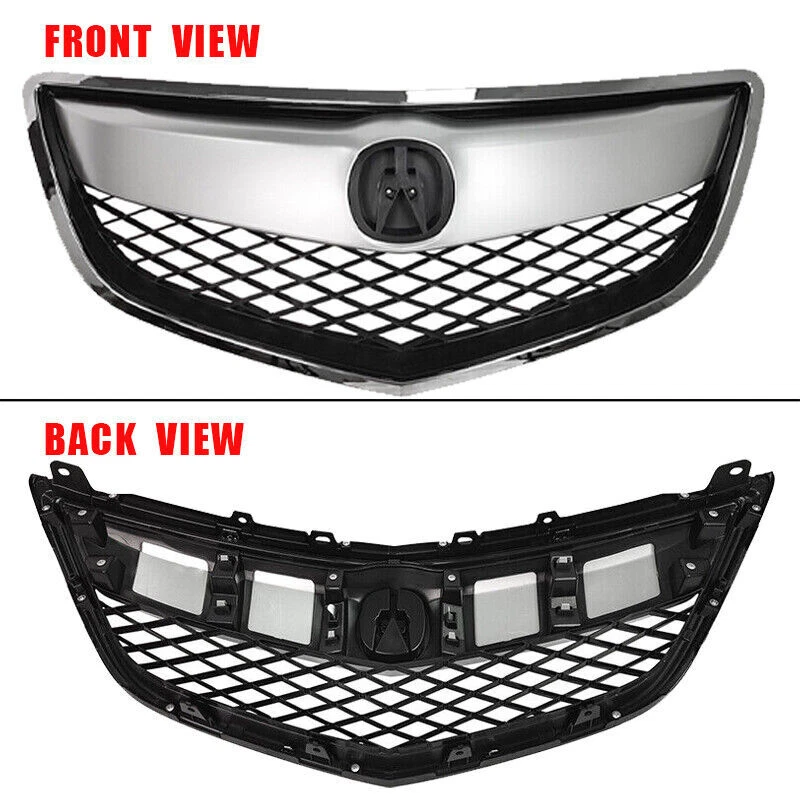 Fit 2013 2014 2015 Acura RDX Front Bumper Upper Grille Chrome Trim Mesh Grill - Image 3 of 4