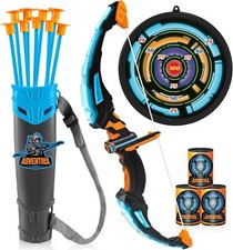 JOYIN LED Bow and Arrow for Kids, Light Up Archery Toy Play Set with Suction Cup