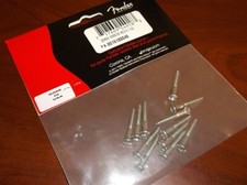 NEW - Genuine Fender Strap Button Screws 12 - NICKEL, 001-6188-049