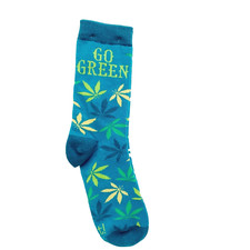 Women Boy Crew Sock Wit Go Green Marijuana Cannabis Weed Pot Ganja NWT NEW