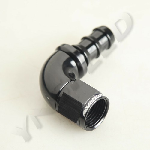 10AN AN-10 90 Degree Push-Lock One Pieces Hose End Fitting Black - Picture 1 of 5