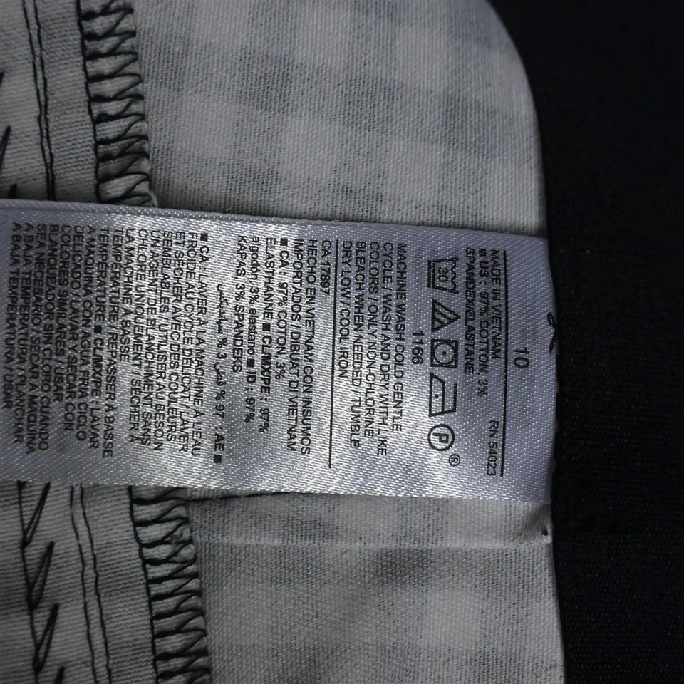 Pantalones de vestir para mujer Old Navy 10 negros blancos con cremallera lateral de guinga ajustados Wow Foto 4 de 4