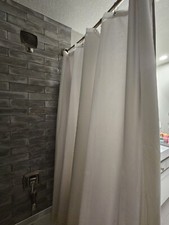 Basic White Shower Liner 68 X 72 Inches, Non Metal Tab At Top Header