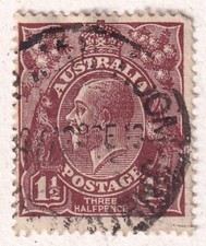 ⭐ 1915 AUSTRALIA 11/2 P REY GEORGE V ⭐ SELLO CLÁSICO 389Y2 ⭐