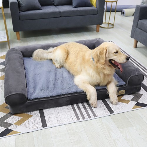 Sofá cama lavable ortopédico extra grande para mascotas duradero Jumbo perro M-XL 88-176 lb - Imagen 3 de 17