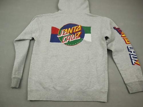 Vintage Santa Cruz Hoodie Men Small Gray Solid Pullover Logo Skateboarding S - Picture 6 of 10