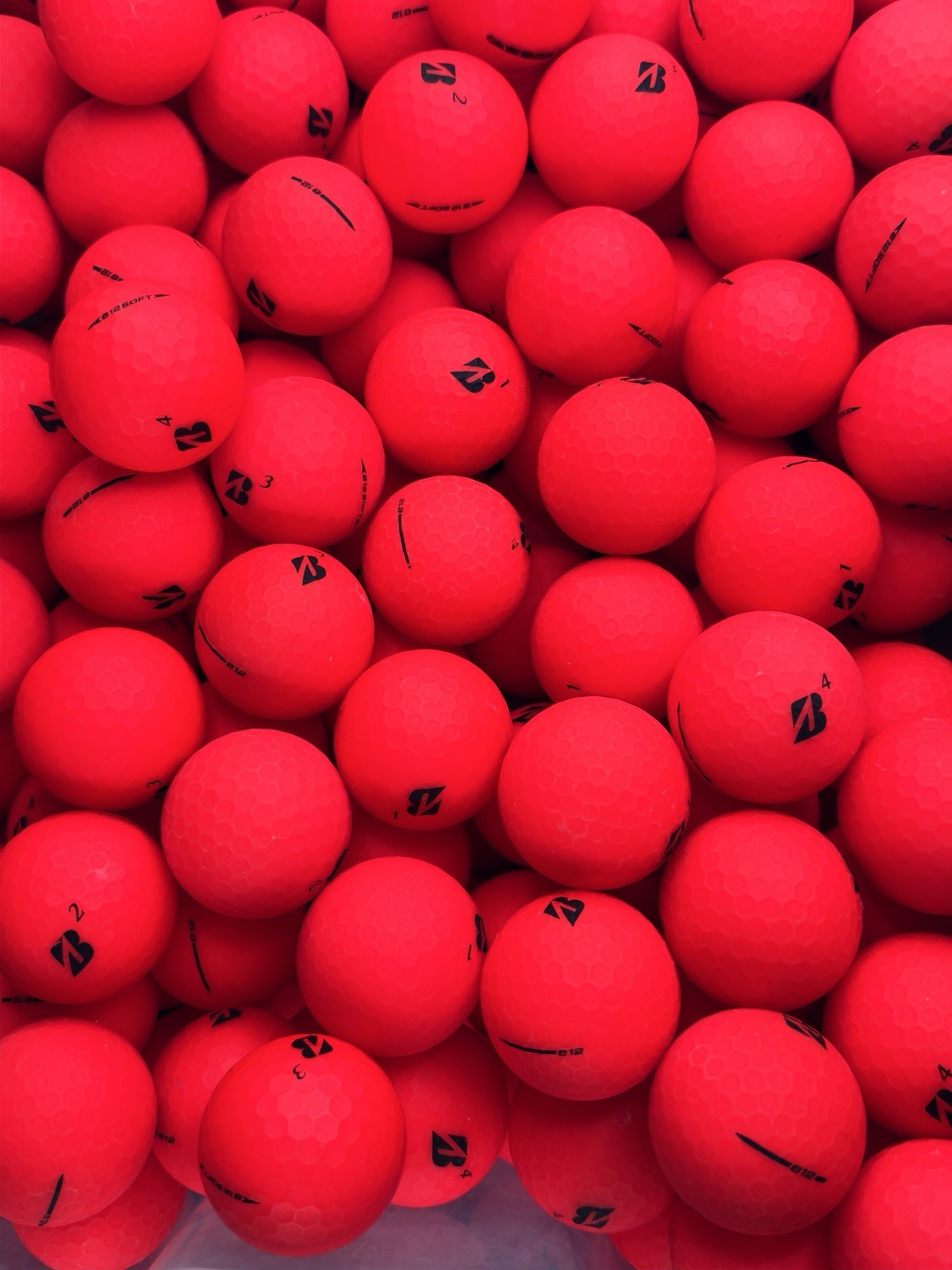 48 Bridgestone E12 Matte Red Golf Balls Mint 5/4A Free Shipping