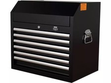 Halfords Advanced Storage Tool Box Soft Close 6 Drawer Chest - Black [Side Dent]