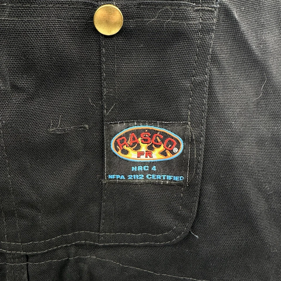 NUEVO 36x36 RASCO FR Mono con tirantes aislado resistente al fuego Negro Pierna Cremallera 2112 Foto 3 de 4