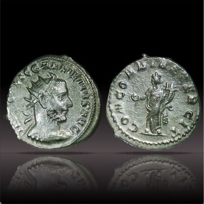 Gallienus AR Antoninianus Rome 253-254 CONCORDIA EXERCIT RIC 132, VF to EF
