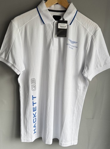 Hackett Men's AMR White COTTON Size MEDIUM Polo Shirt NEW