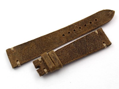 Strap Band Genuine Leather Mohawk Tortora 20/16mm Handmade Leather Top Quality