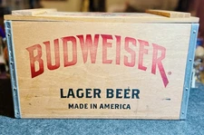 Vintage Anheuser Busch Budweiser Wooden Beer Sign Box Crate ST Louis MO. 1876