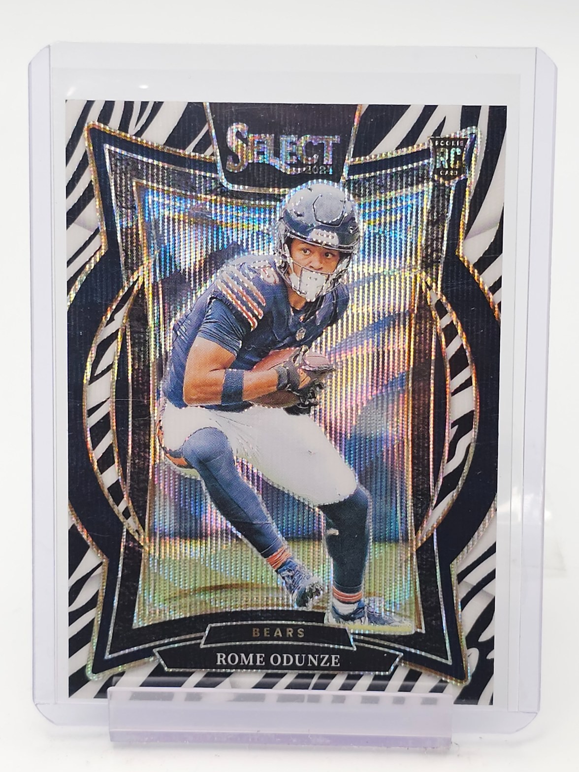 ROME ODUNZE 2024 SELECT CONCOURSE ROOKIE ZEBRA PRIZM SSP #3 BEARS  Q3524
