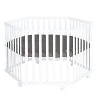 Roba Kids Laufgitter 6-Eckig Inkl. Schutzeinlage Graphite Gesteppt Luxe Weiß