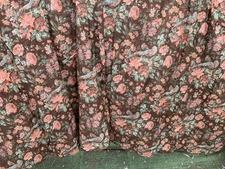 Vintage Single Curtain Waverley Fabric Whitton Court Cotton Chintz W168”D80” Plb