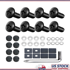 Black M5-0.8x12mm License Plate Screw Kit Tesla Bmw Stainless Steel Caps Black M5-0.8x12mm License Plate Screw Kit Tesla Bmw Stainless Steel Caps