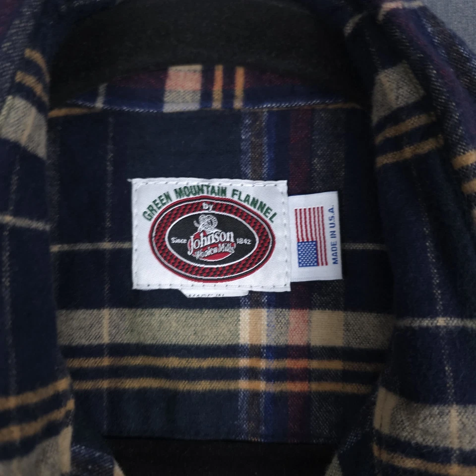 Camisa de franela Johnson Woolen Mills verde montaña para hombre 2XL abeto azul marino a cuadros XXL Foto 3 de 4