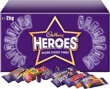 Image of Cadbury Heroes Chocolate Bulk Share Box, Assorted Mini-Size Milk Chocolate Bars,