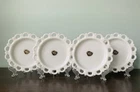 Anchor Hocking Vintage Old Colony Milk Glass Lace Edge 8.5" Plates Set of 4