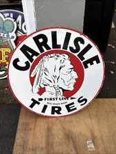 Vintage 30’ Porcelain Sign - “CARLISLE TIRES” (DOUBLE SIDED)