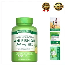 Nature's Truth Fish Oil Omega 3, 1340 mg, 100 Non-GMO Softgels - Lemon Flavor