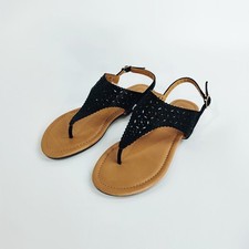 DREAM PAIRS Women's Rhinestone Flat Sandals T-Strap Thong Dressy Size 7.5