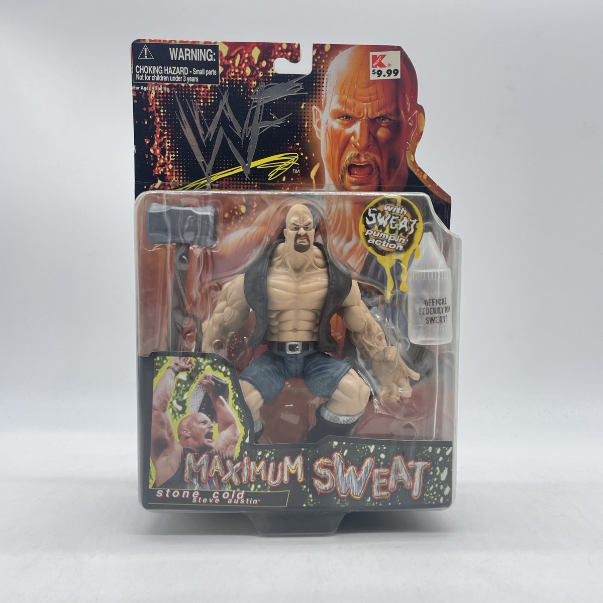 WWF MAXIMUM Sweat Stone Cold Steve Austin Figure by Jakks Pacific
