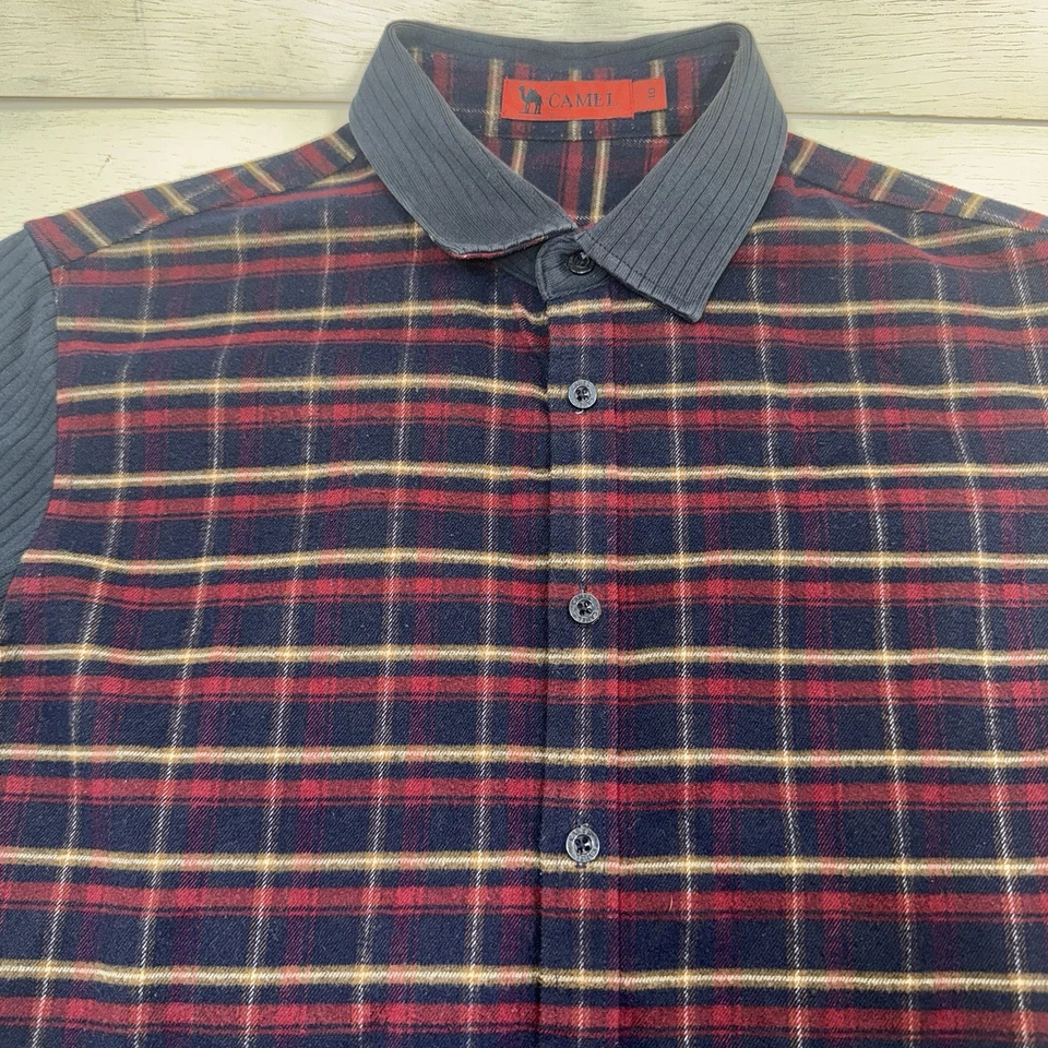 Vintage Camel Shirt Mens Small Plaid Long Sleeve Button Up 40 - Image 3 of 4