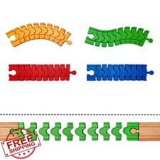 Bunu1492 4 Pcs Track Connector Set Wooden Train Track
