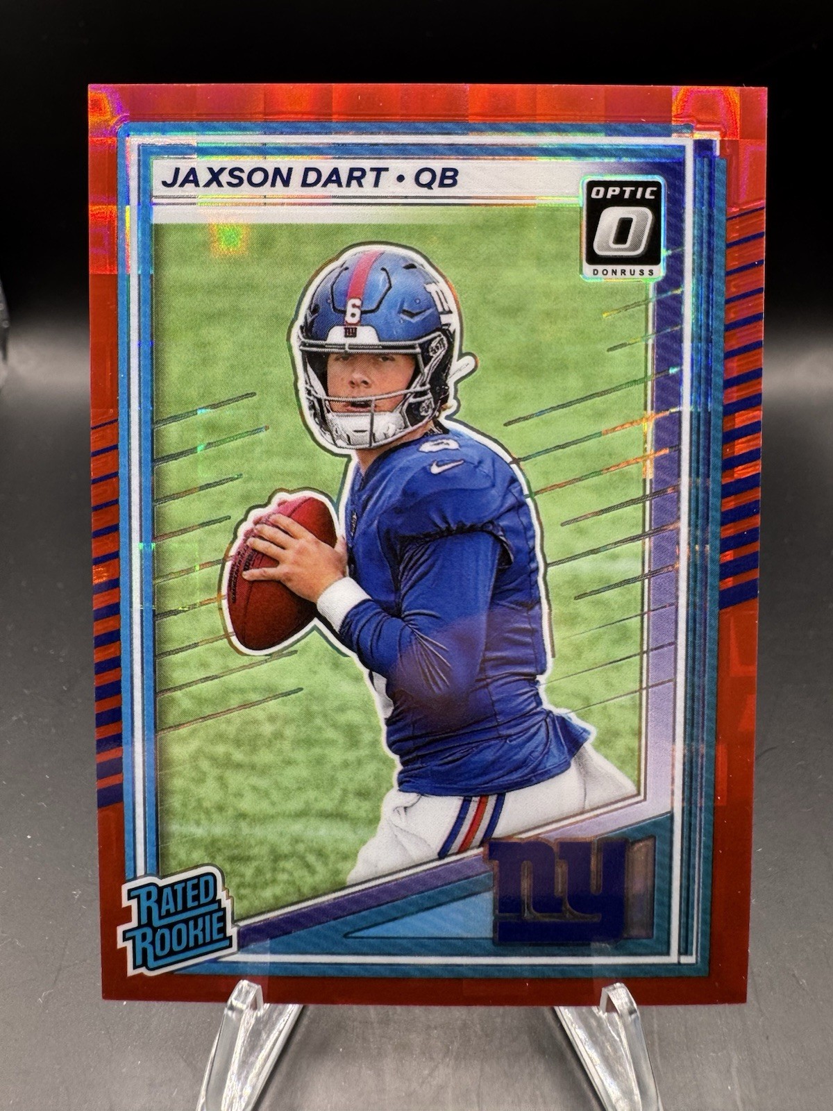 2025 Donruss Rated Rookie Jaxson Dart #400 Optic Preview Red Pandora
