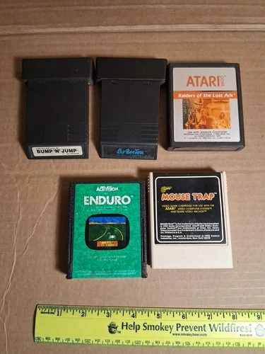 Atari 2600 Game Cartridges.  Working. Raiders Of The Lost Ark. Burgertime. N/R