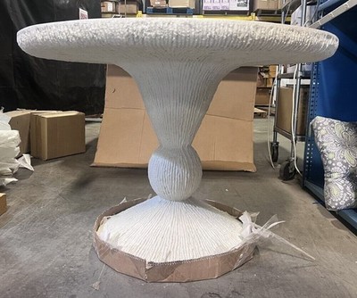 Gabby Montello Circular Dining Table White Cast Stone 42'' dia x 30'' H